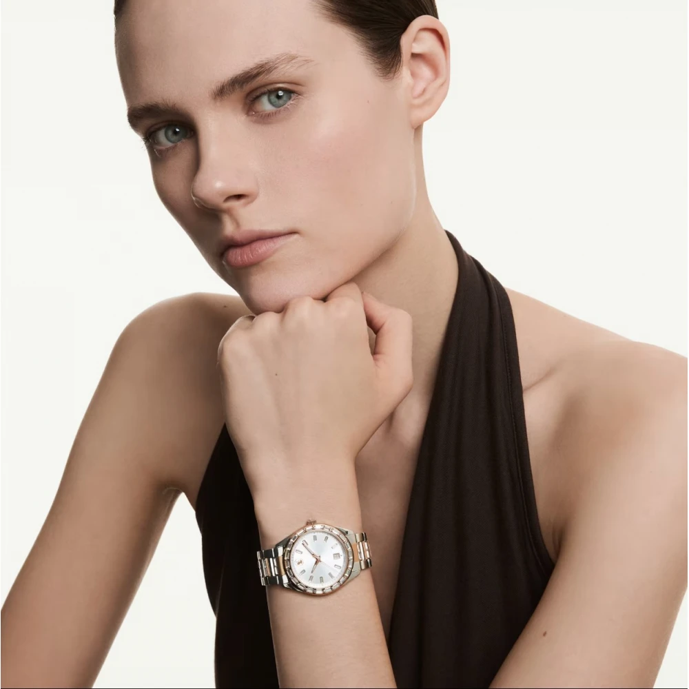 SWAROVSKI Ρολόι Matrix Date με μπρασελέ από Ανοξείδωτο Ατσάλι σε Δύο Τόνους, Φινίρισμα από διάφορα Μέταλλα 5734663