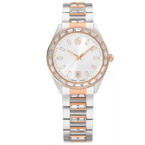 SWAROVSKI Ρολόι Matrix Date με μπρασελέ από Ανοξείδωτο Ατσάλι σε Δύο Τόνους, Φινίρισμα από διάφορα Μέταλλα 5734663