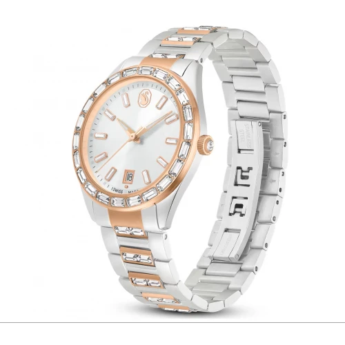SWAROVSKI Ρολόι Matrix Date με μπρασελέ από Ανοξείδωτο Ατσάλι σε Δύο Τόνους, Φινίρισμα από διάφορα Μέταλλα 5734663
