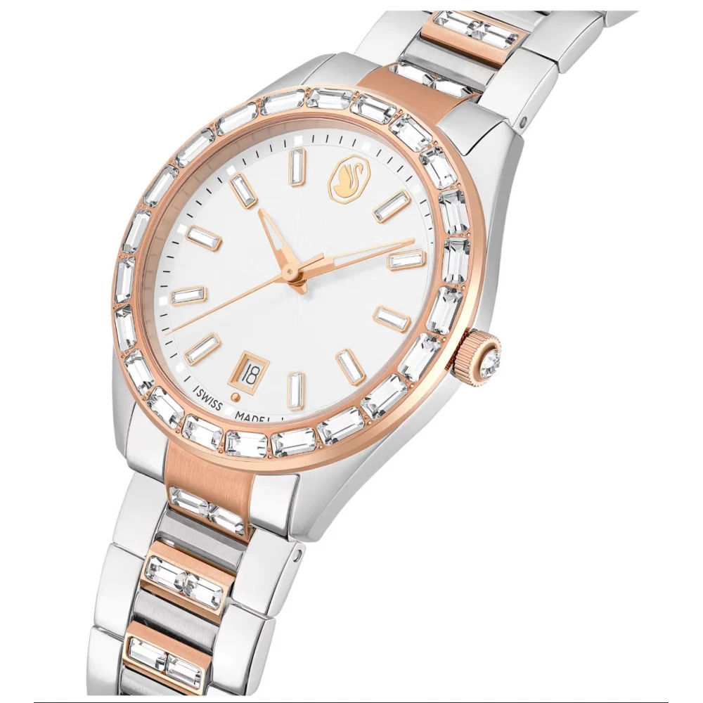 SWAROVSKI Ρολόι Matrix Date με μπρασελέ από Ανοξείδωτο Ατσάλι σε Δύο Τόνους, Φινίρισμα από διάφορα Μέταλλα 5734663