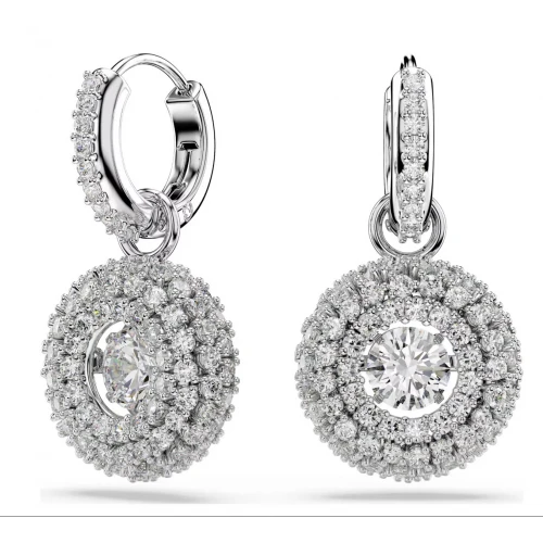 SWAROVSKI Σκουλαρίκια-Σταγόνα Sublima, Στρογγυλή κοπή, Λευκά, Επιμετάλλωση Ροδίου, 5738193