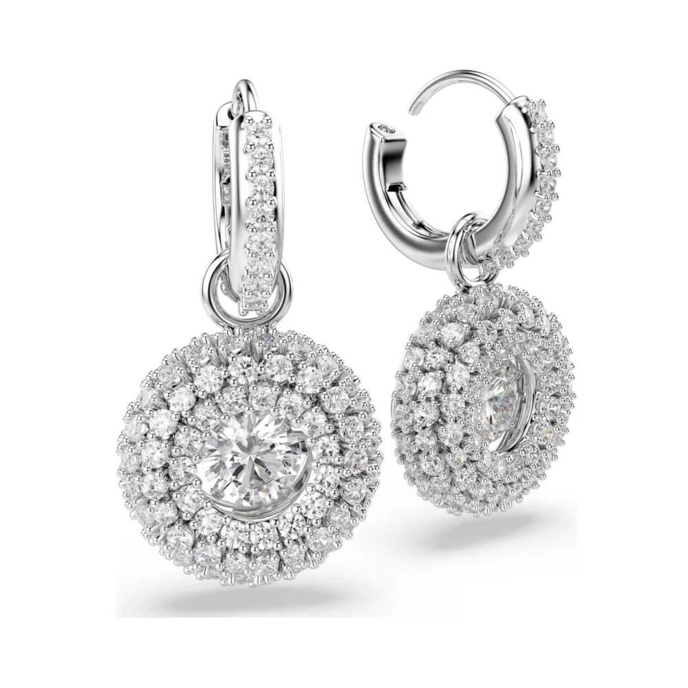SWAROVSKI Σκουλαρίκια-Σταγόνα Sublima, Στρογγυλή κοπή, Λευκά, Επιμετάλλωση Ροδίου, 5738193