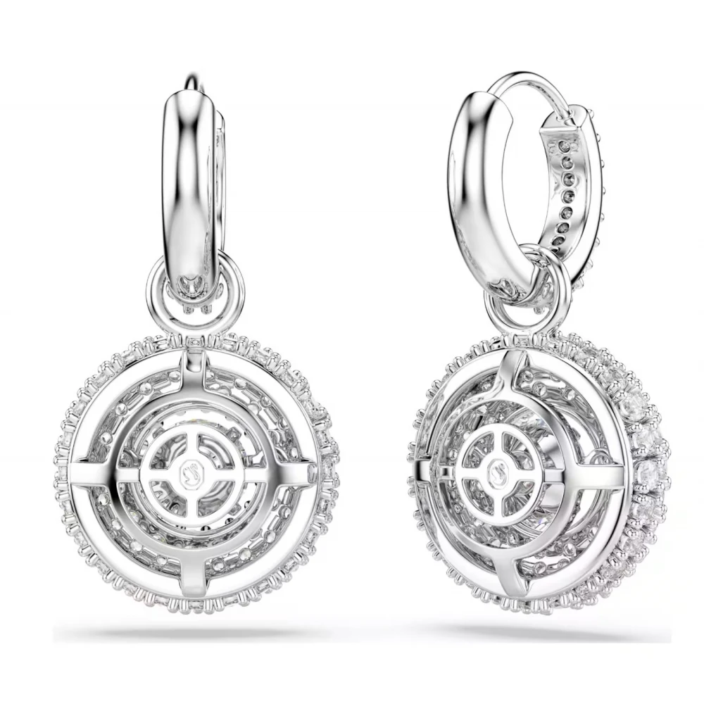 SWAROVSKI Σκουλαρίκια-Σταγόνα Sublima, Στρογγυλή κοπή, Λευκά, Επιμετάλλωση Ροδίου, 5738193