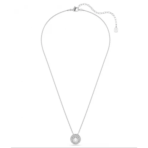 SWAROVSKI Μενταγιόν Sublima, Στρογγυλή κοπή, Λευκό, Επιμετάλλωση ροδίου 5738246