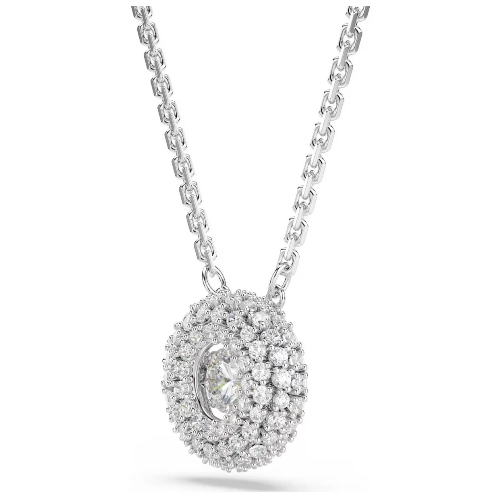 SWAROVSKI Μενταγιόν Sublima, Στρογγυλή κοπή, Λευκό, Επιμετάλλωση ροδίου 5738246