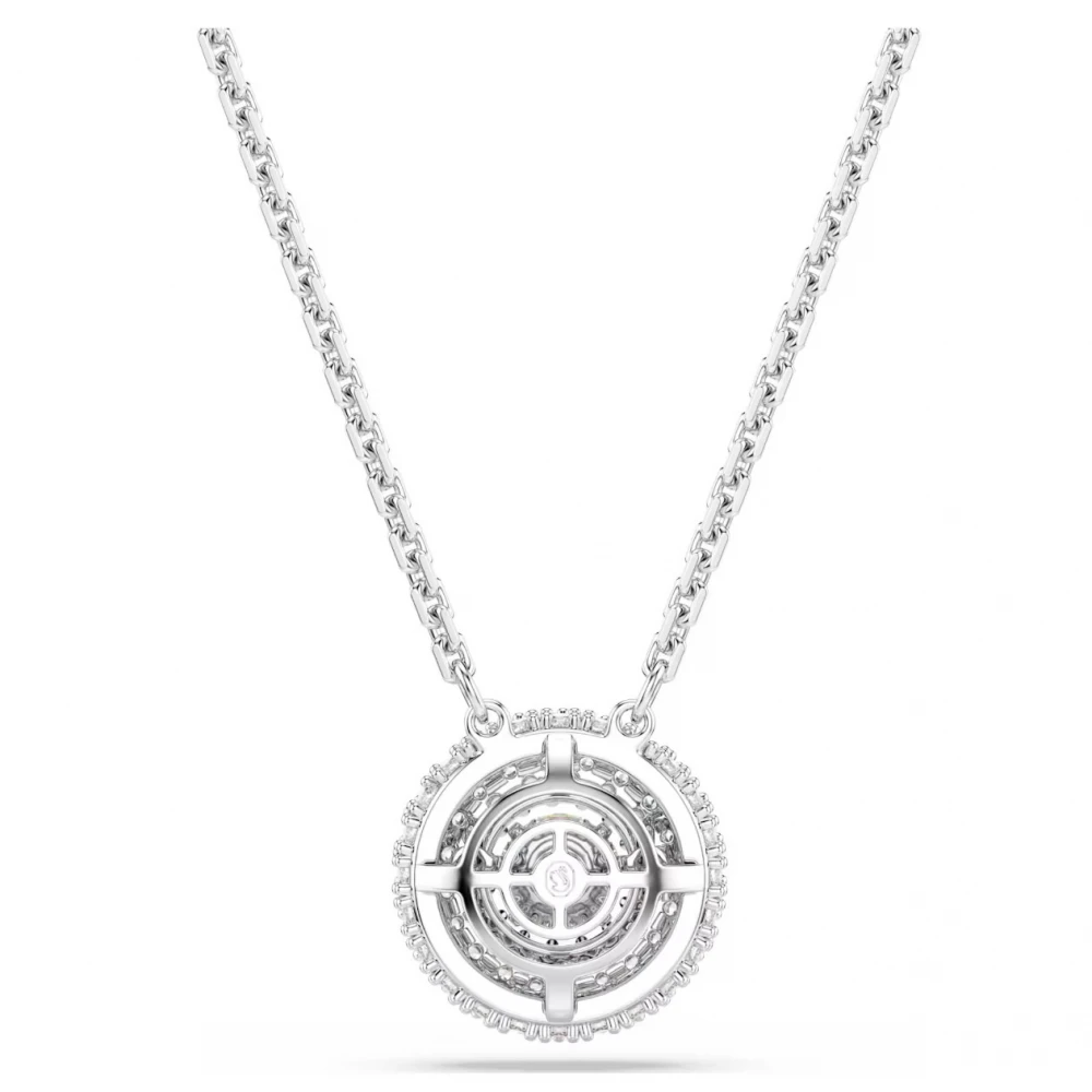 SWAROVSKI Μενταγιόν Sublima, Στρογγυλή κοπή, Λευκό, Επιμετάλλωση ροδίου 5738246