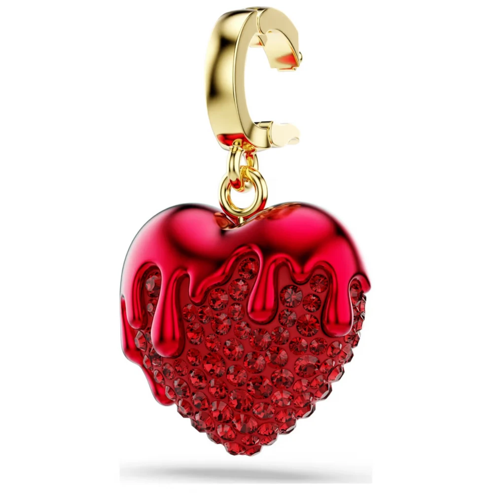 SWAROVSKI Idyllia Γούρι, Καρδιά, Κόκκινο Στρογγυλή κοπή, Επιμετάλλωση σε Χρυσό Τόνο 18Κ 5742994