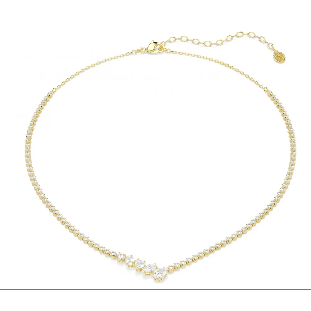 SWAROVSKI Κολιέ Mesmera, Μίξη Κοπών,  Λευκό, Επιμετάλλωση με χρυσό 18K 5747931