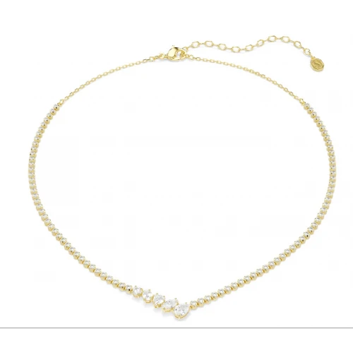 SWAROVSKI Κολιέ Mesmera, Μίξη Κοπών,  Λευκό, Επιμετάλλωση με χρυσό 18K 5747931