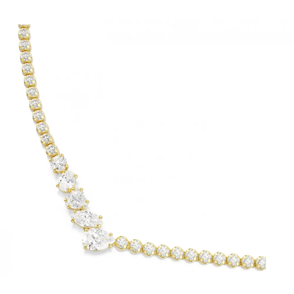 SWAROVSKI Κολιέ Mesmera, Μίξη Κοπών,  Λευκό, Επιμετάλλωση με χρυσό 18K 5747931