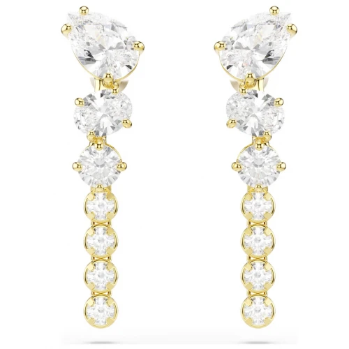 SWAROVSKI Σκουλαρίκια-Σταγόνα Mesmera Λευκά, Μίξη Κοπών, Επιμετάλλωση σε Χρυσό 18K 5747936