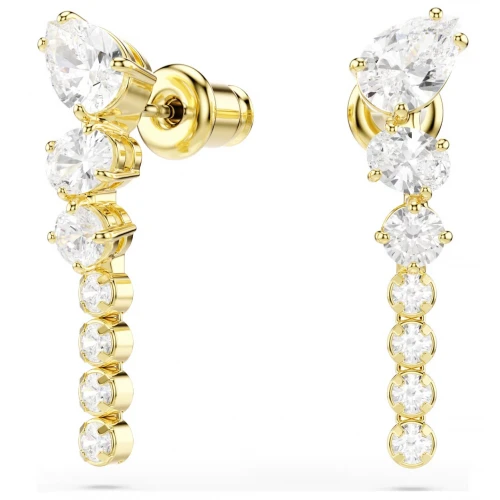 SWAROVSKI Σκουλαρίκια-Σταγόνα Mesmera Λευκά, Μίξη Κοπών, Επιμετάλλωση σε Χρυσό 18K 5747936