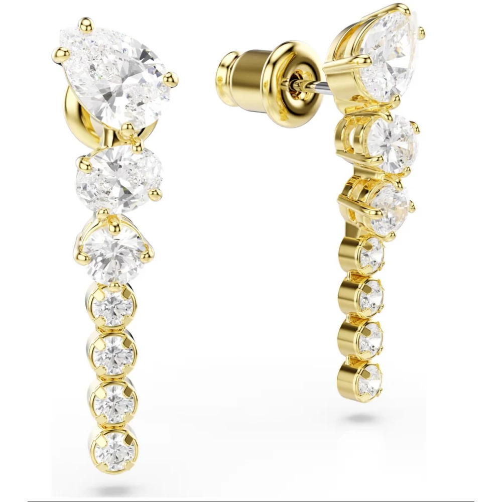SWAROVSKI Σκουλαρίκια-Σταγόνα Mesmera Λευκά, Μίξη Κοπών, Επιμετάλλωση σε Χρυσό 18K 5747936