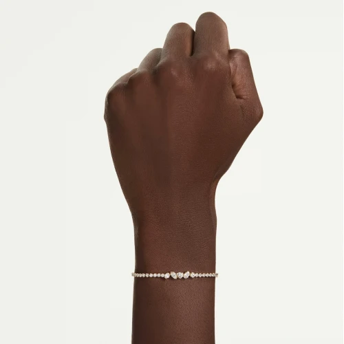 SWAROVSKI Mesmera Βραχιόλι, Επιμετάλλωση σε χρυσό 18Κ, Μικτή κοπή, Λευκό 5747939