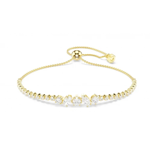 SWAROVSKI Mesmera Βραχιόλι, Επιμετάλλωση σε χρυσό 18Κ, Μικτή κοπή, Λευκό 5747939