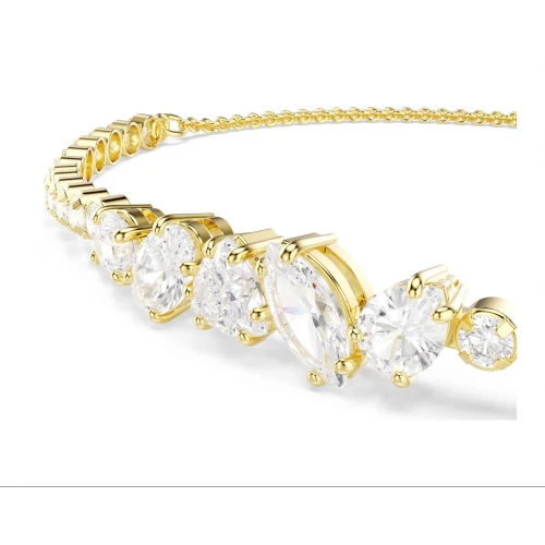 SWAROVSKI Mesmera Βραχιόλι, Επιμετάλλωση σε χρυσό 18Κ, Μικτή κοπή, Λευκό 5747939