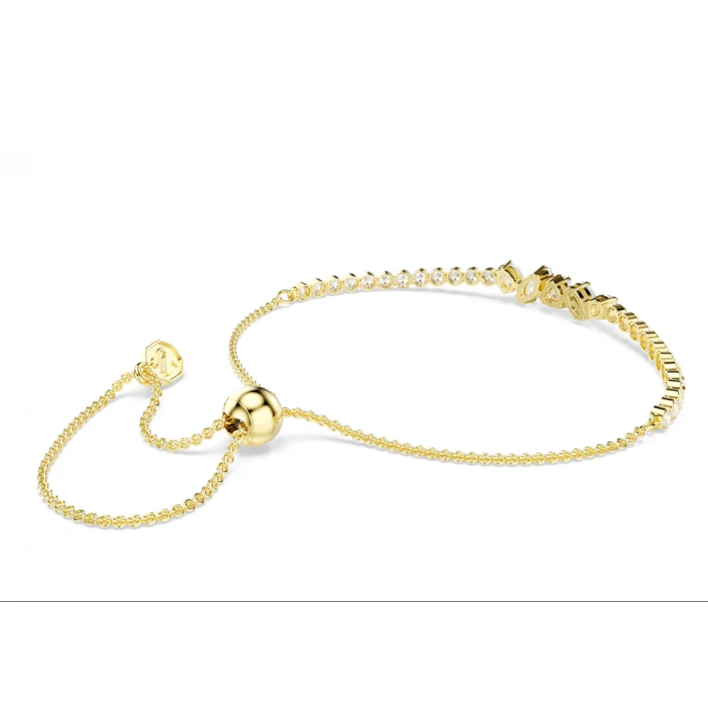SWAROVSKI Mesmera Βραχιόλι, Επιμετάλλωση σε χρυσό 18Κ, Μικτή κοπή, Λευκό 5747939