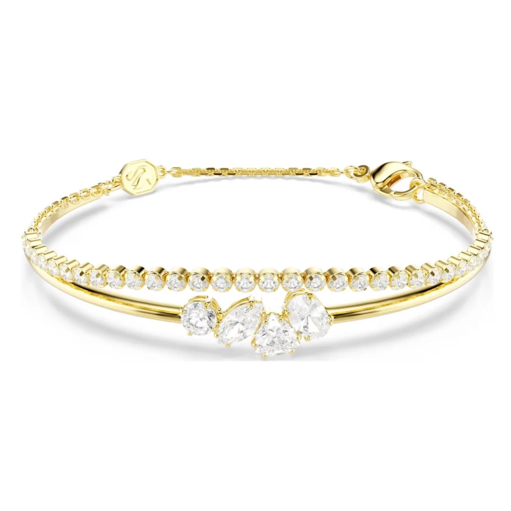 SWAROVSKI Mesmera Βραχιόλι, Επιμετάλλωση σε χρυσό 18Κ, Μικτή κοπή, Λευκό 5747953