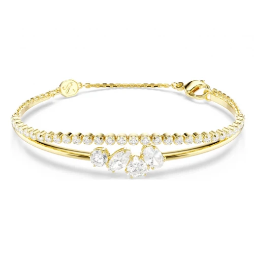 SWAROVSKI Mesmera Βραχιόλι, Επιμετάλλωση σε χρυσό 18Κ, Μικτή κοπή, Λευκό 5747953