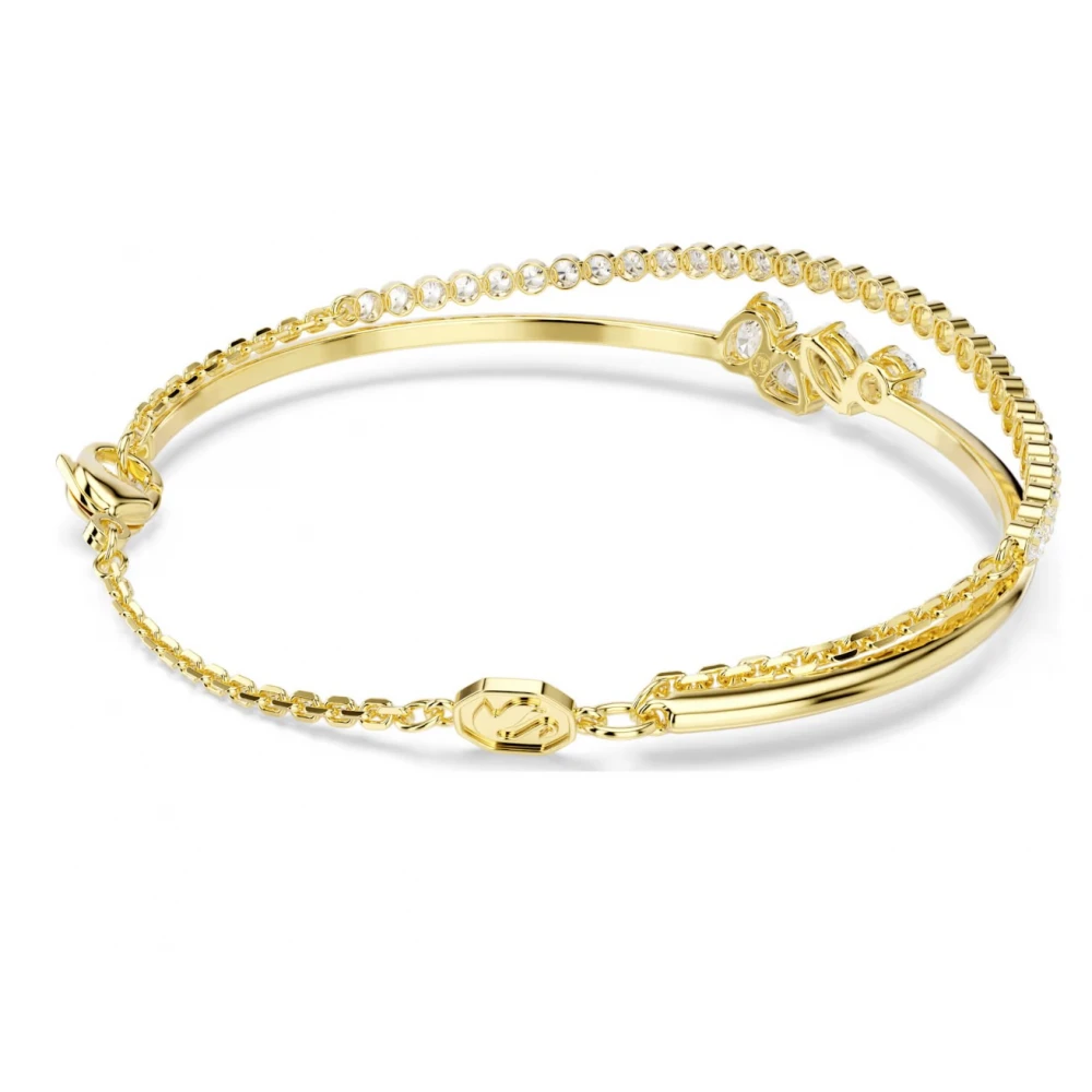 SWAROVSKI Mesmera Βραχιόλι, Επιμετάλλωση σε χρυσό 18Κ, Μικτή κοπή, Λευκό 5747953