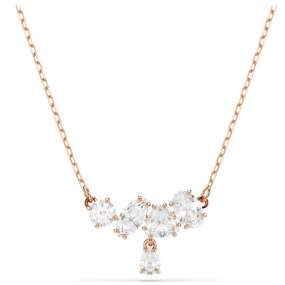 SWAROVSKI Κολιέ Mesmera Λευκό, Μίξη κοπών, Επιμετάλλωση σε ροζ χρυσό 18Κ 5747996