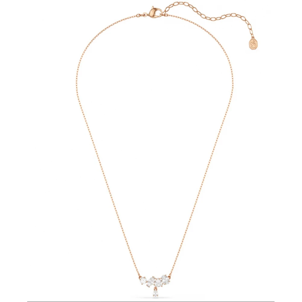 SWAROVSKI Κολιέ Mesmera Λευκό, Μίξη κοπών, Επιμετάλλωση σε ροζ χρυσό 18Κ 5747996