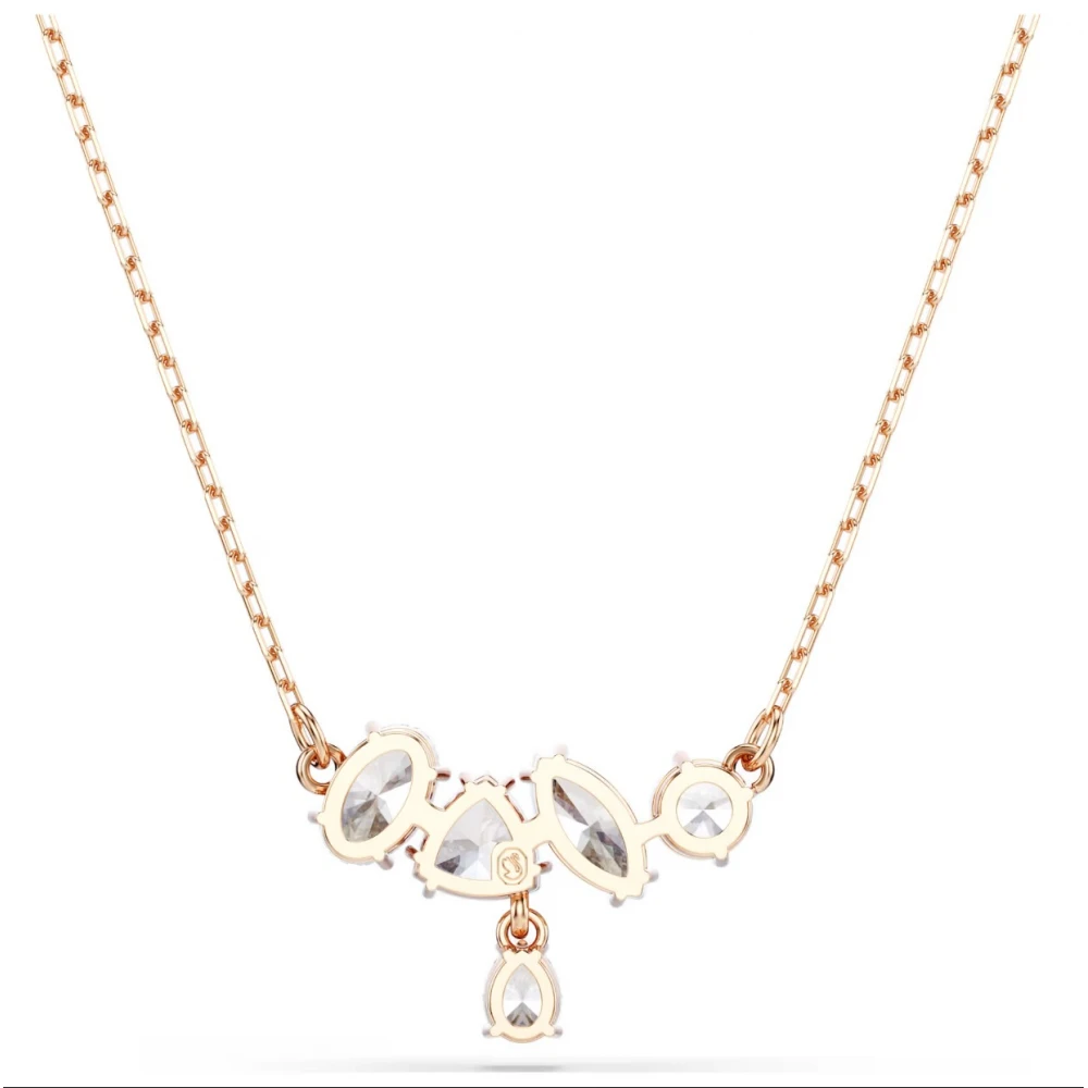 SWAROVSKI Κολιέ Mesmera Λευκό, Μίξη κοπών, Επιμετάλλωση σε ροζ χρυσό 18Κ 5747996