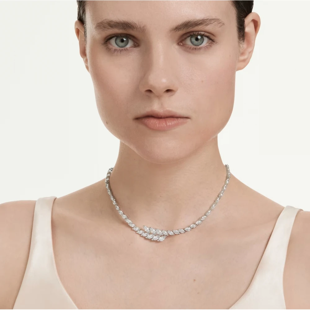 SWAROVSKI Κολιέ Mesmera Marquise κοπή, Λευκό, Επιμετάλλωση ροδίου 5748004