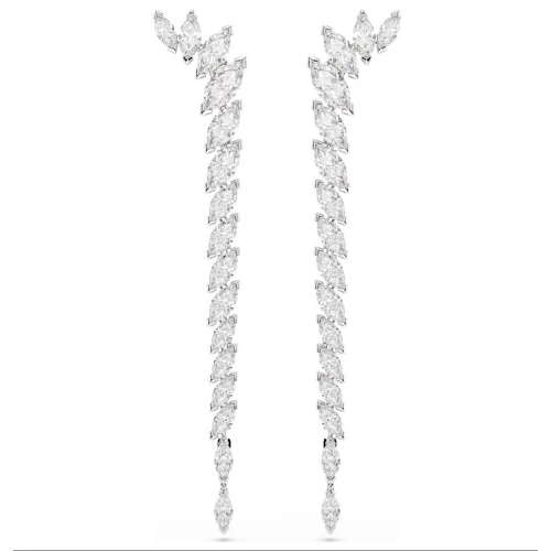 SWAROVSKI Σκουλαρίκια Mesmera Κοπή Marquise, Λευκά, Επιμετάλλωση ροδίου 5748006