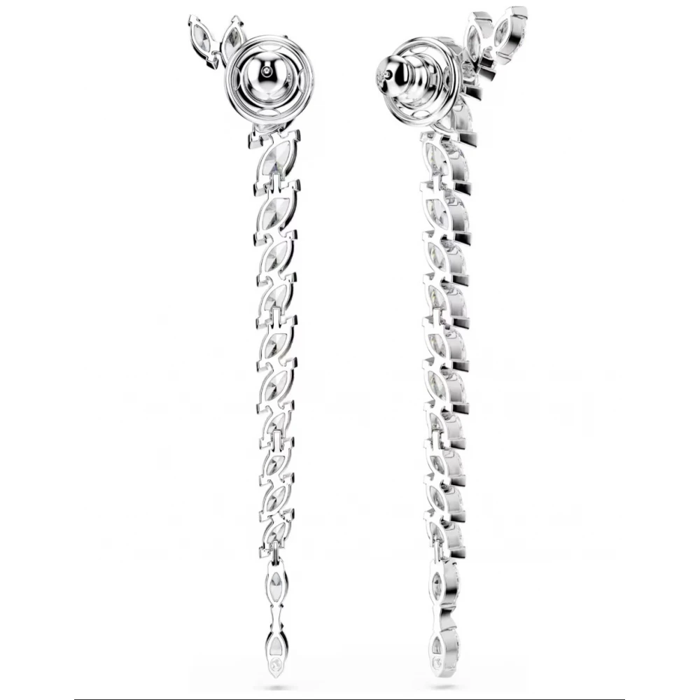 SWAROVSKI Σκουλαρίκια Mesmera Κοπή Marquise, Λευκά, Επιμετάλλωση ροδίου 5748006