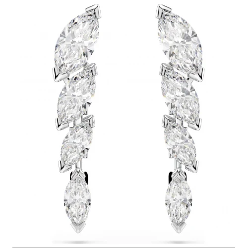 SWAROVSKI Σκουλαρίκια Mesmera Κοπή Marquise, Λευκά, Επιμετάλλωση ροδίου 5748007
