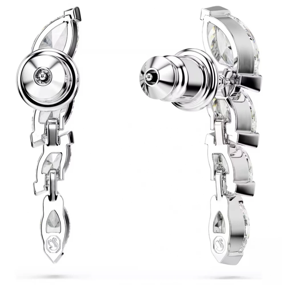 SWAROVSKI Σκουλαρίκια Mesmera Κοπή Marquise, Λευκά, Επιμετάλλωση ροδίου 5748007