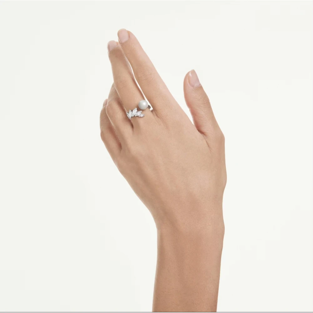 SWAROVSKI Mesmera Δαχτυλίδι, Crystal Pearl, Marquise Κοπή, Λευκό, Επιμετάλλωση Ροδίου 5748012