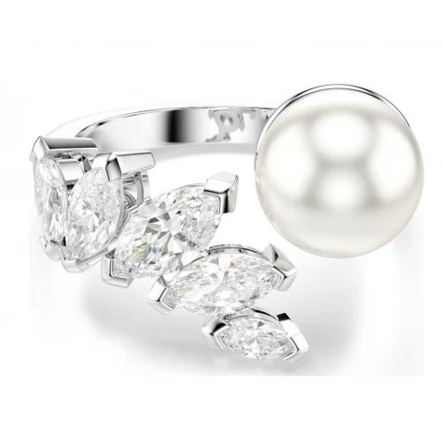 SWAROVSKI Mesmera Δαχτυλίδι, Crystal Pearl, Marquise Κοπή, Λευκό, Επιμετάλλωση Ροδίου 5748012