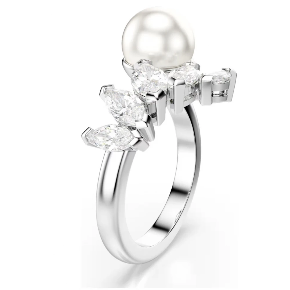 SWAROVSKI Mesmera Δαχτυλίδι, Crystal Pearl, Marquise Κοπή, Λευκό, Επιμετάλλωση Ροδίου 5748012