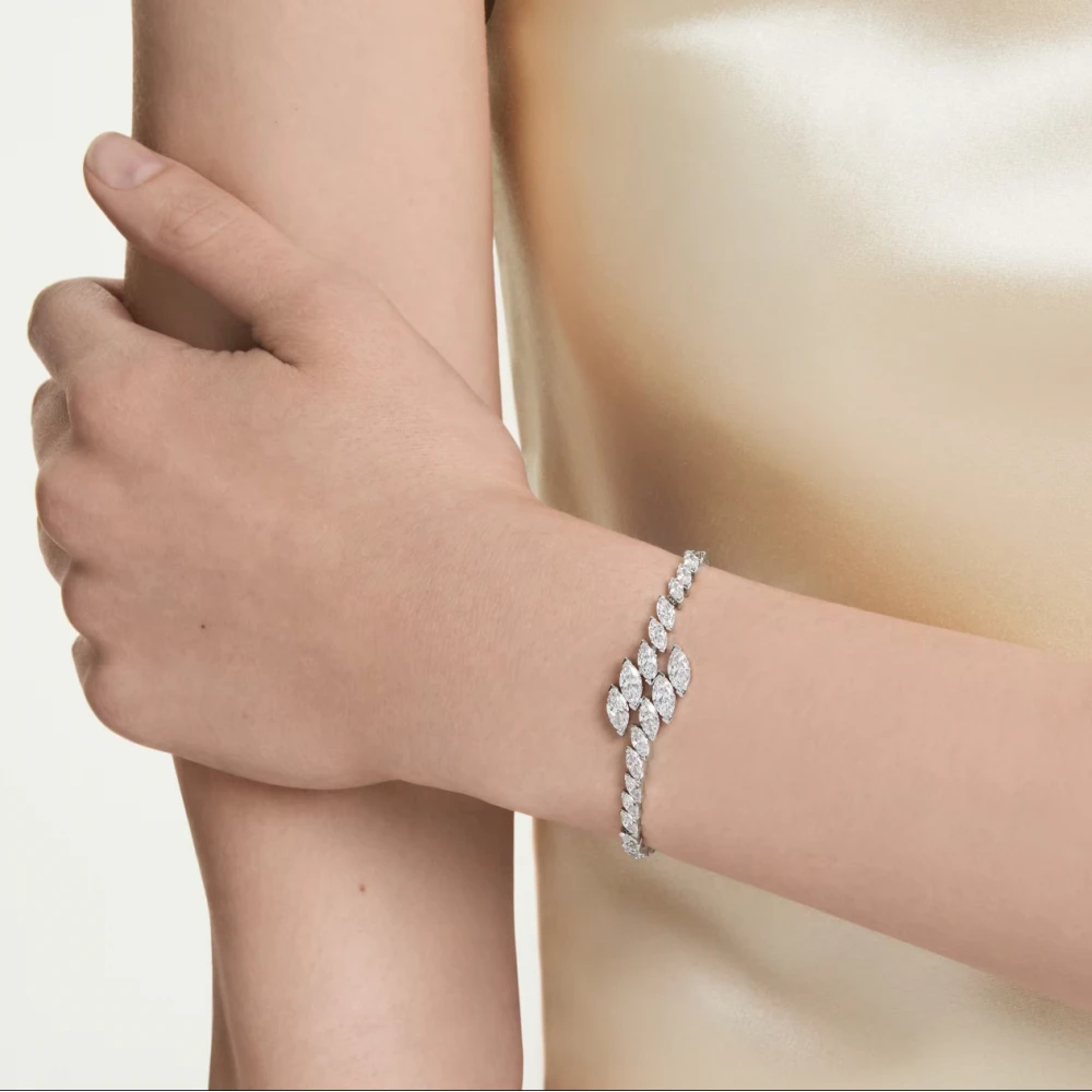 SWAROVSKI Βραχιόλι Mesmera Κοπή Marquise, Λευκό, Επιμετάλλωση ροδίου 5748014