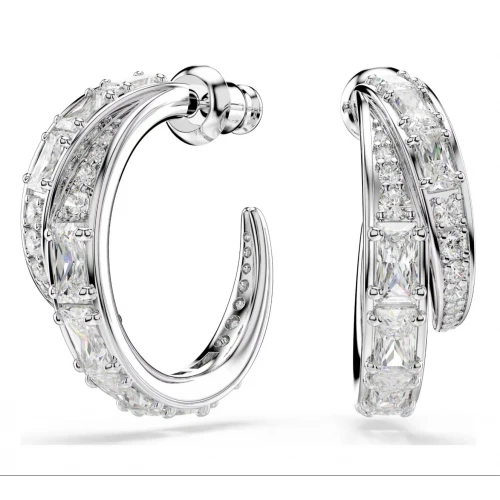 SWAROVSKI Κρίκοι Vienna Μείξη κοπών, Λευκά, Επιμετάλλωση ροδίου 5749069