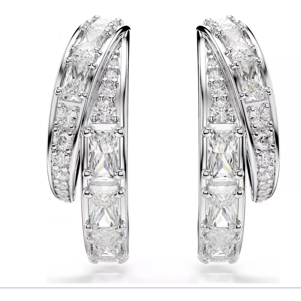 SWAROVSKI Κρίκοι Vienna Μείξη κοπών, Λευκά, Επιμετάλλωση ροδίου 5749069