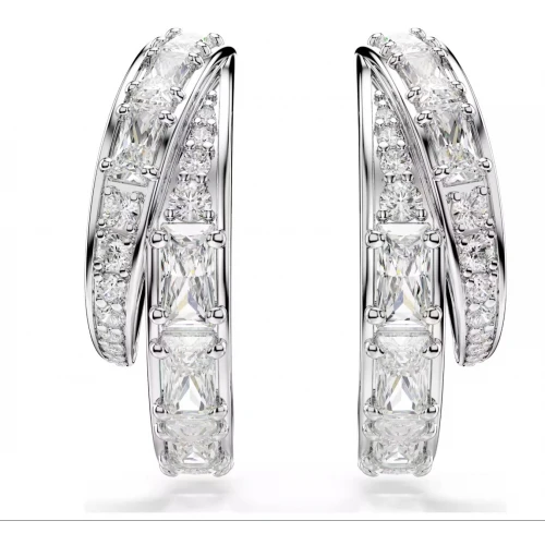 SWAROVSKI Κρίκοι Vienna Μείξη κοπών, Λευκά, Επιμετάλλωση ροδίου 5749069