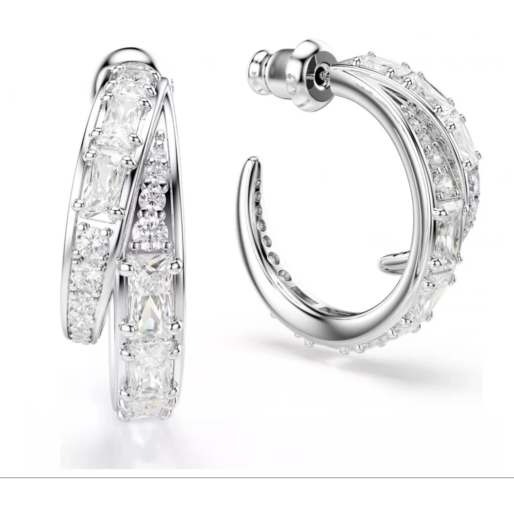 SWAROVSKI Κρίκοι Vienna Μείξη κοπών, Λευκά, Επιμετάλλωση ροδίου 5749069