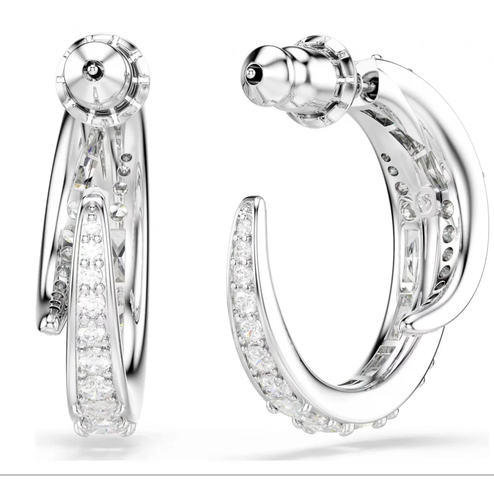 SWAROVSKI Κρίκοι Vienna Μείξη κοπών, Λευκά, Επιμετάλλωση ροδίου 5749069