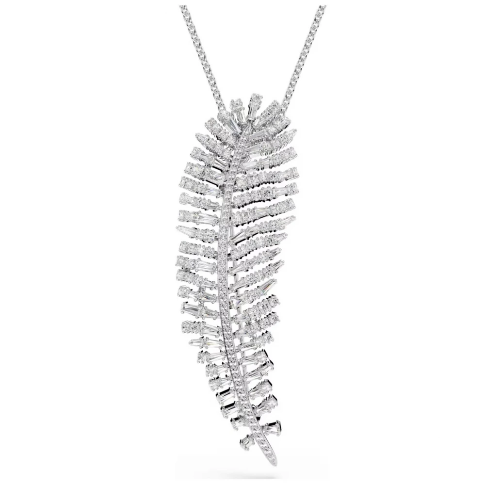 SWAROVSKI Μενταγιόν και Καρφίτσα Vienna, Φτερό, Λευκό Επιμετάλλωση ροδίου 5749209