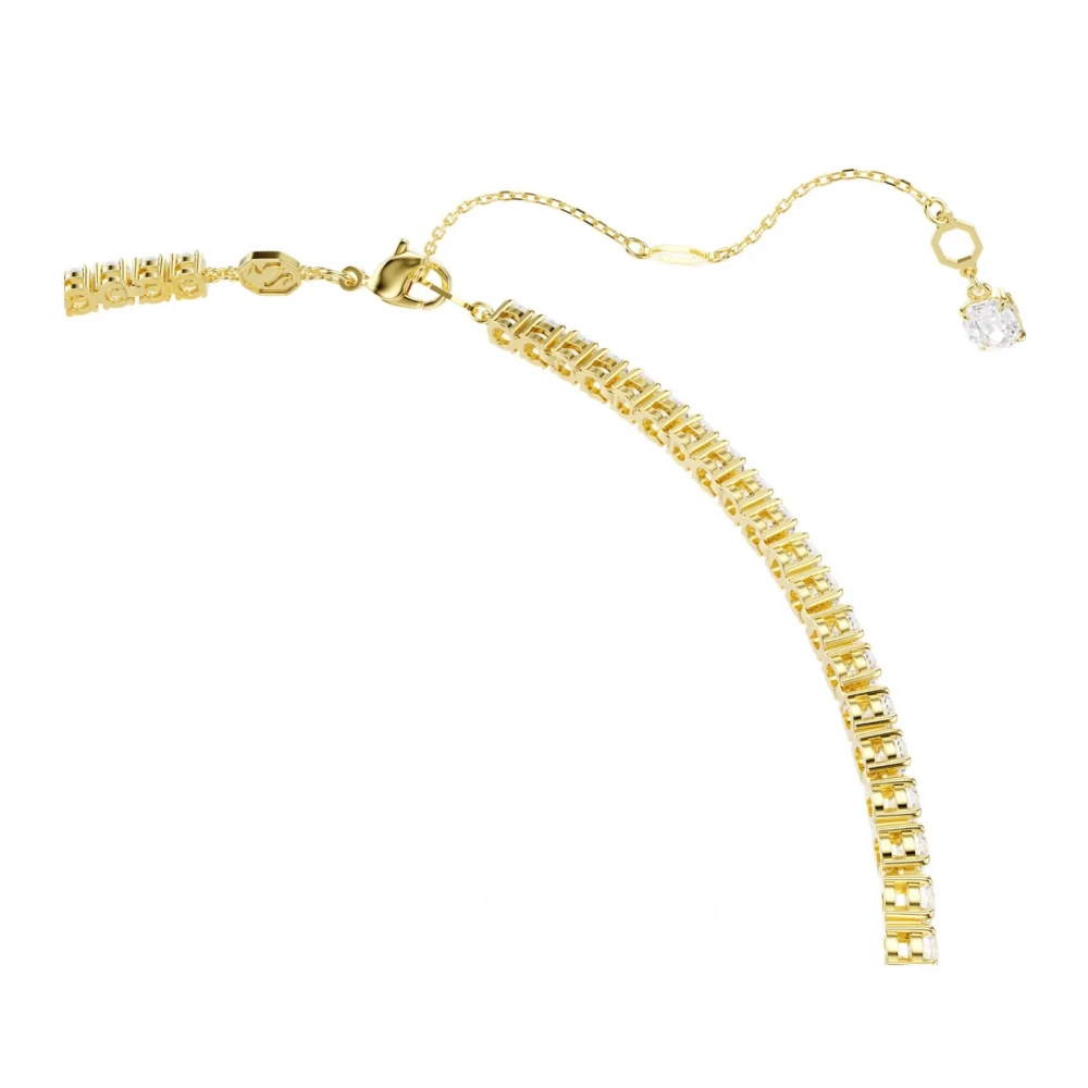 SWAROVSKI Κολιέ Matrix, Σχήμα Υ, Στρογγυλή Κοπή, Λευκό, Επιμετάλλωση με χρυσό 18K 5750601