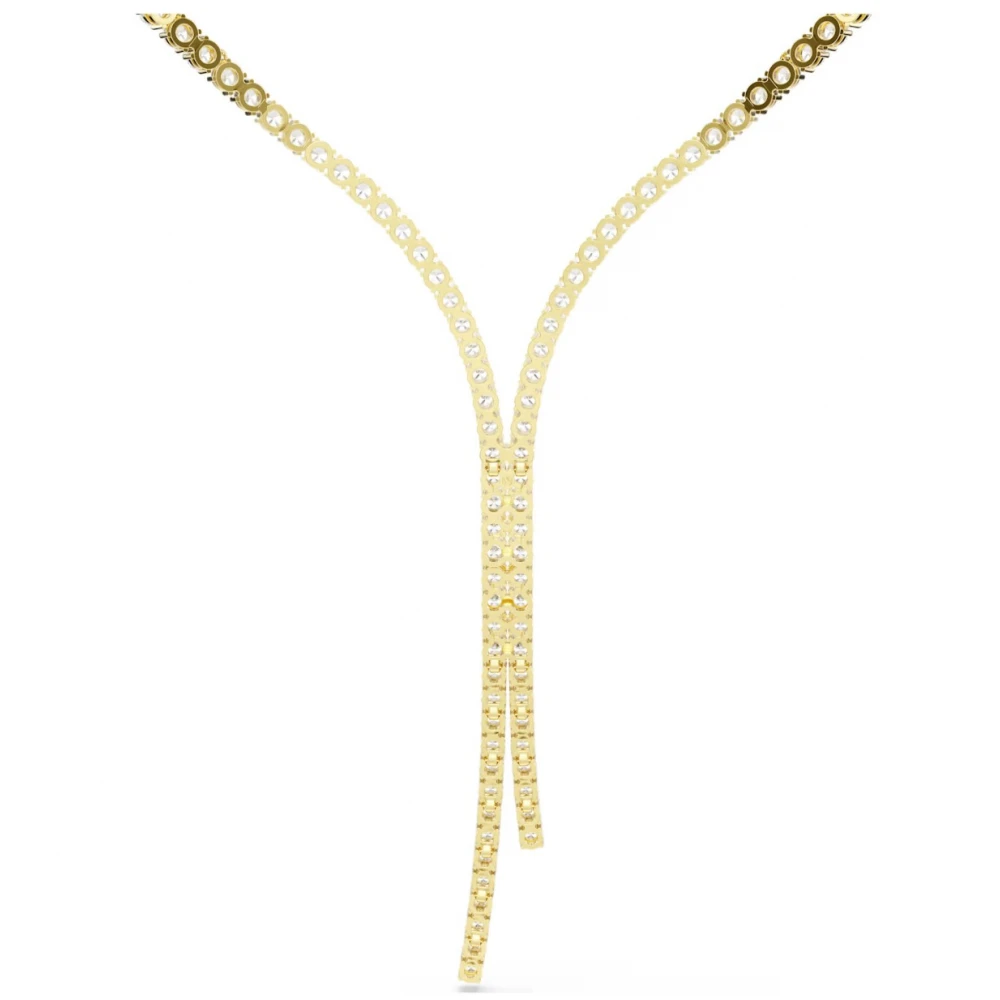 SWAROVSKI Κολιέ Matrix, Σχήμα Υ, Στρογγυλή Κοπή, Λευκό, Επιμετάλλωση με χρυσό 18K 5750601
