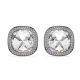 SWAROVSKI Σκουλαρίκια Una Angelic με Κλιπ, Cushion κοπή, Λευκά, Επιμετάλλωση Ρουθηνίου, 5751325