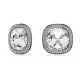 SWAROVSKI Σκουλαρίκια Una Angelic με Κλιπ, Cushion κοπή, Λευκά, Επιμετάλλωση Ρουθηνίου, 5751325