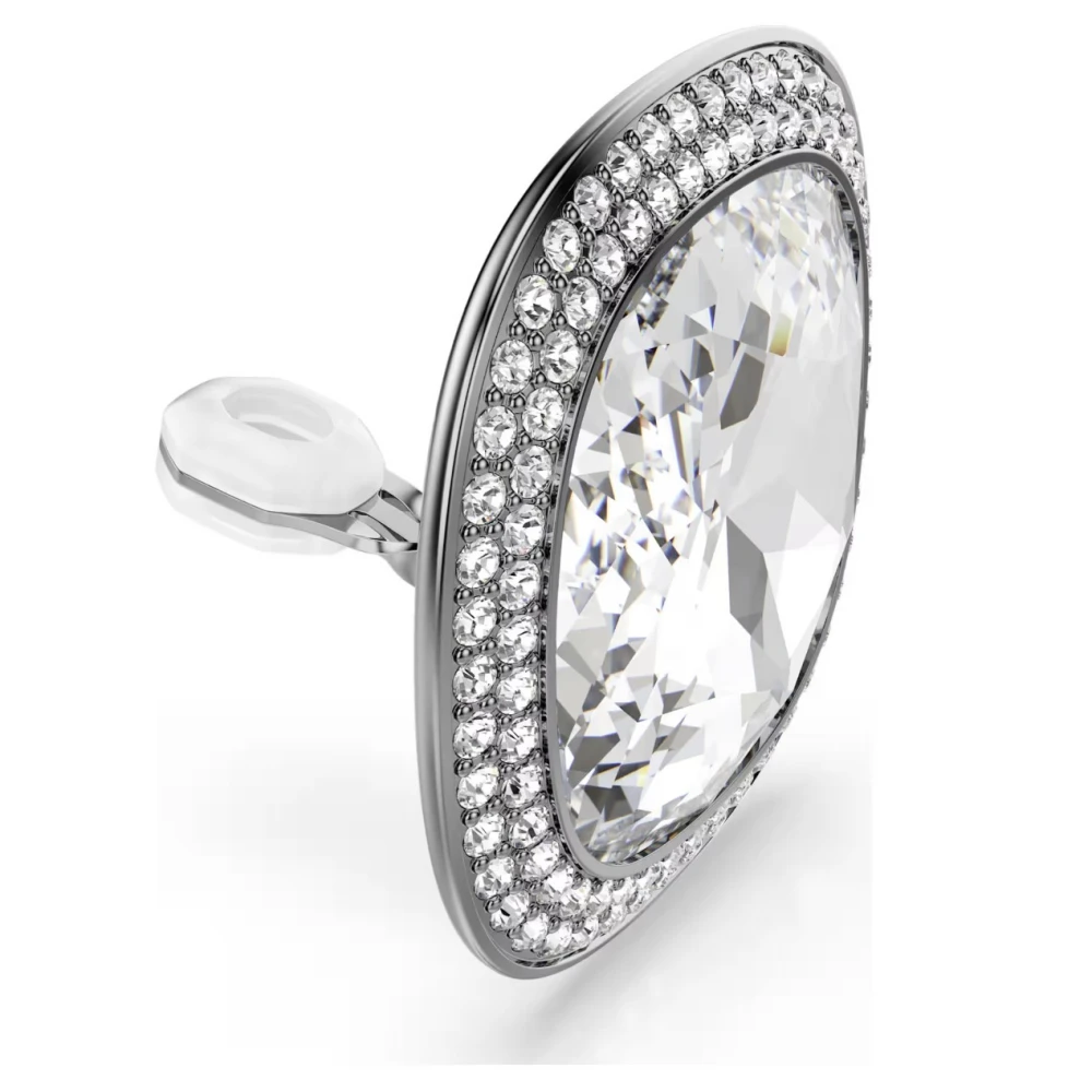 SWAROVSKI Σκουλαρίκια Una Angelic με Κλιπ, Cushion κοπή, Λευκά, Επιμετάλλωση Ρουθηνίου, 5751325
