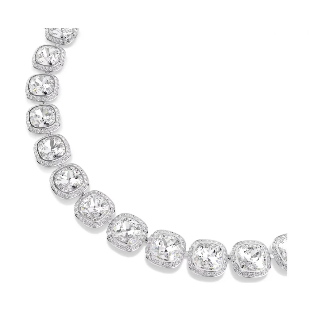 SWAROVSKI Una Angelic Κολιέ, Στρογγυλή Cushion, Λευκό, Επιροδιωμένο 5751326