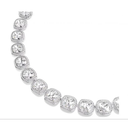 SWAROVSKI Una Angelic Κολιέ, Στρογγυλή Cushion, Λευκό, Επιροδιωμένο 5751326