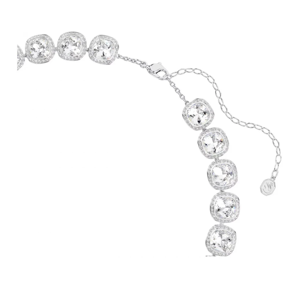 SWAROVSKI Una Angelic Κολιέ, Στρογγυλή Cushion, Λευκό, Επιροδιωμένο 5751326